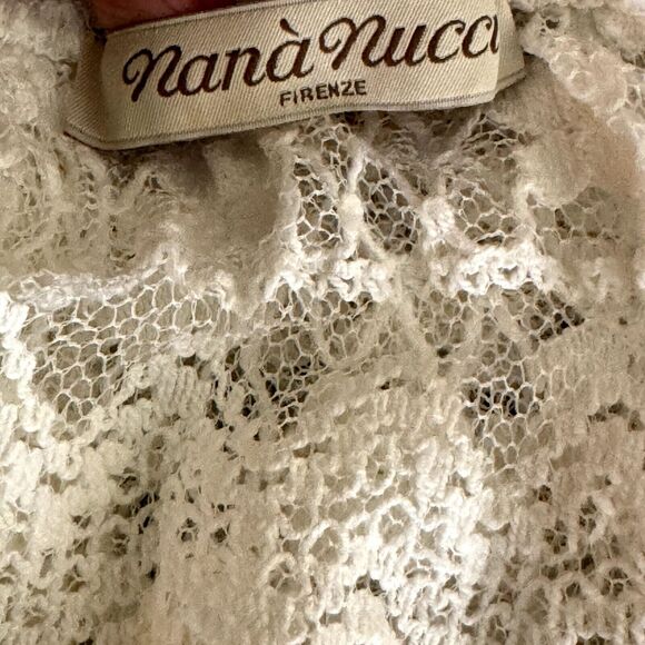 Nana Nucci Firenze Boho Lace Peplum Top Blouse White S? bv - Picture 7 of 8